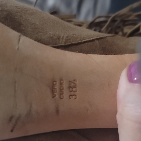 Jean Michelle Cazabat pepe tan fringe suede leather ankle boots booties 38.5 8.5 - Picture 5 of 11